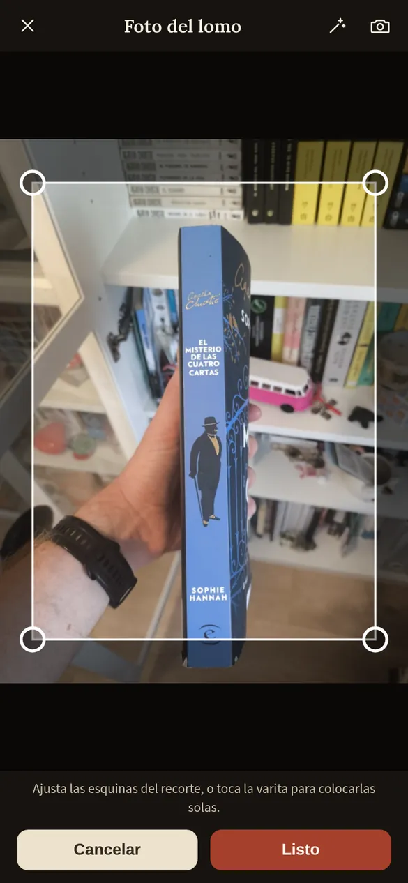 La foto del lomo con el recuadro holgado del principio