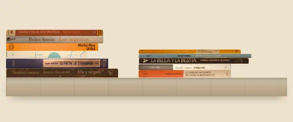 Dos pilas de libros en el suelo